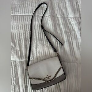 kate spade Carson Leather Colorblock Crossbody/Shoulder Bag Gray, White, & Black